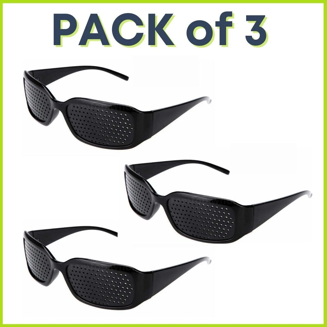 3 Pinhole Glasses Vision Improve Eyesight Correction Eye Care