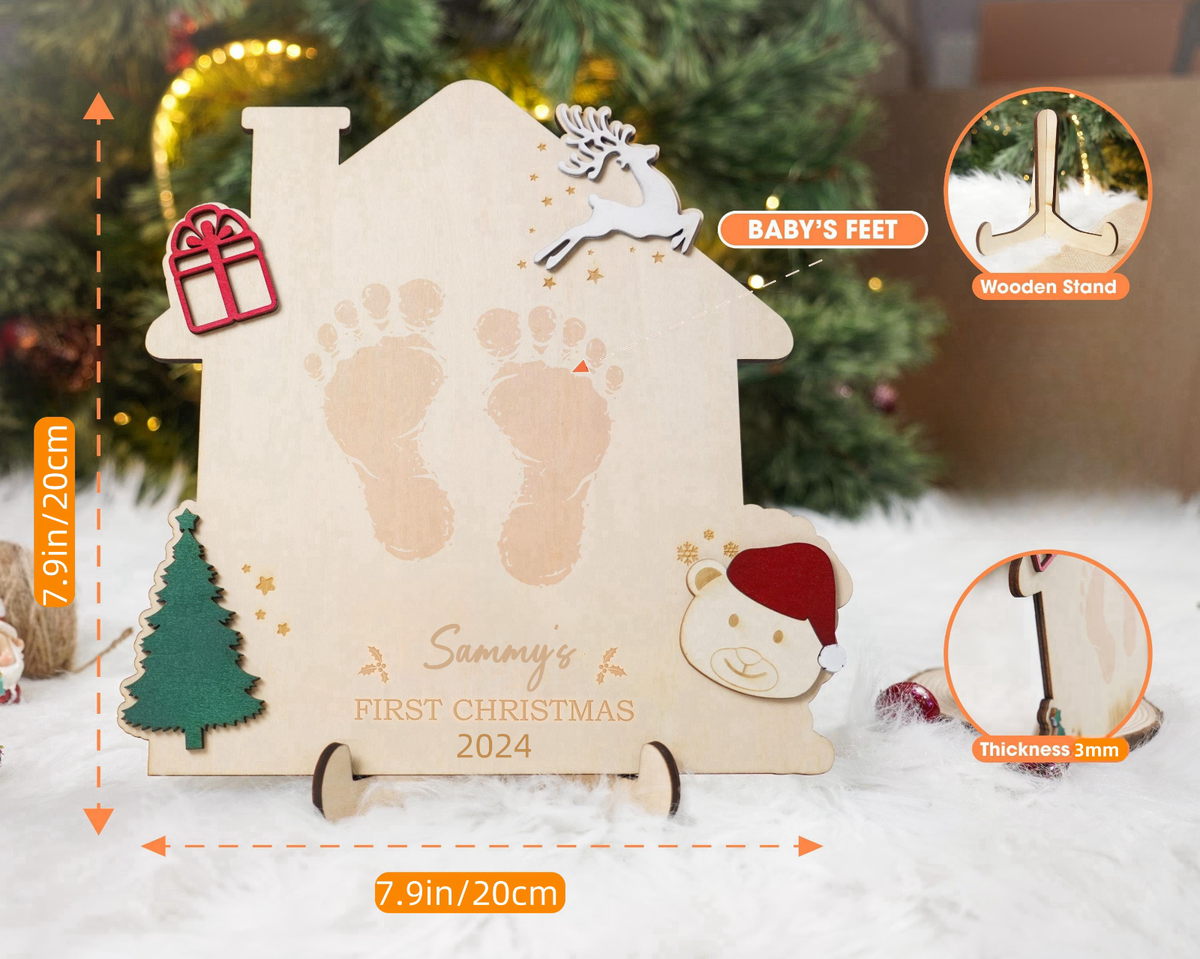 Baby's First Christmas Ornament, Baby Footprint Ornament