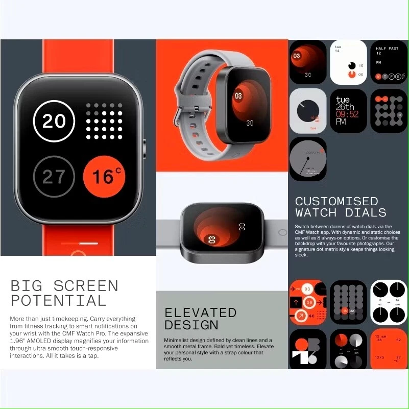 CMF by Nothing Watch Pro-1.96 inch AMOLED-AI noise reduction-GPS - Image 3 of 3