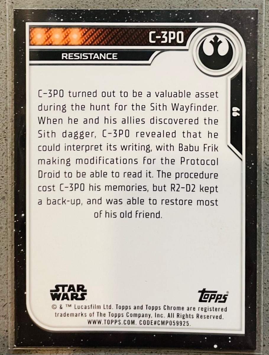 2023 Topps Chrome Star Wars Resistance #66 C-3PO Base