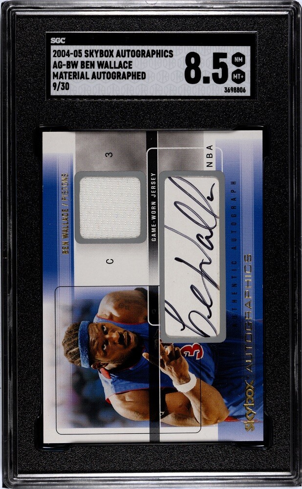 2004-05 Ben Wallace Auto Skybox Autographics Game Worn Jersey /30 