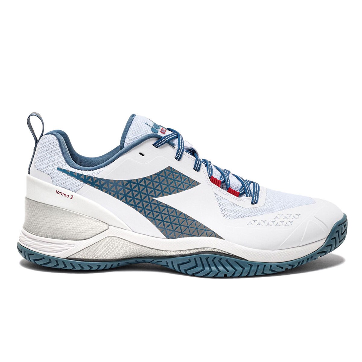 DIADORA Men's Blushield Torneo AG White/Oceanview/Salsa Tennis - Main Image