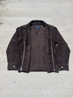 Abercrombie Dark Brown Suede Zip Jacket | eBay