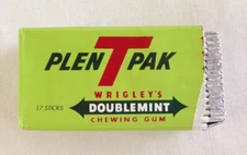 Vintage Wrigley’s DOUBLEMINT Chewing Gum 17 Ct. Pack Open Container PLENTPAK