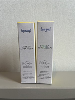 Supergoop Unseen Sonnencreme LSF30 WASSERFEST KLAR GEL 2 X 10 ML Ablaufdatum 3/2025