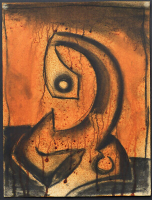 Hirschvogel 1966 ( Robert Makolies)  DDR 1988 Mischtechnik UNIKAT, handsigniert