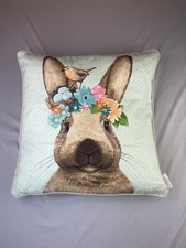 Lillian August Home Pillow Down Feather Spring Flowers Easter Bunny Rabbit  19"