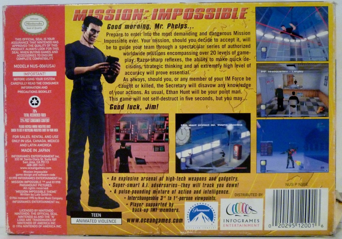 Mission: Impossible【中古美品・N64北米版】 Mission: Impossible - (N64) Nintendo 64 [Pre-Owned] | J&L Game
