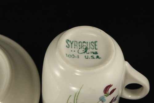 Syracuse Burlington Route Railroad Demitasse Cup & Saucer - Violets & Daisies - Picture 6 of 6