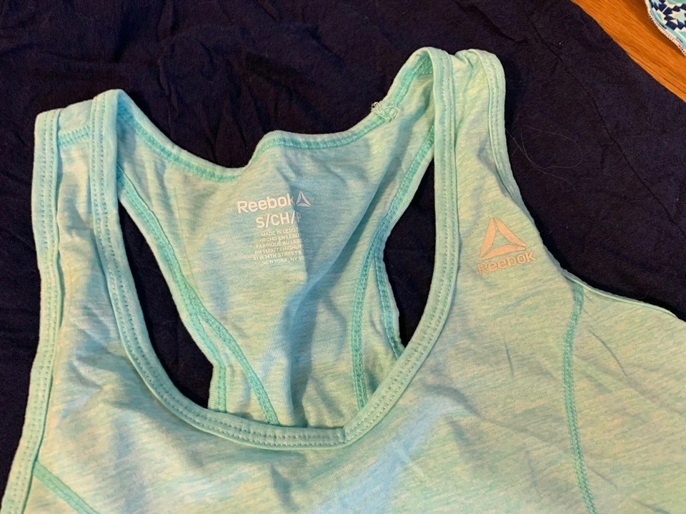 girl Tank Top LOT cami t shirt Reebok Adidas Champion hippie boho S 10 12 13 14 - Image 3 of 4