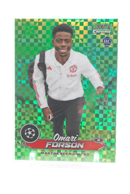 Omari Forson MAN UNITED 2023-24 Topps UEFA Stadium Club Neon Green /99