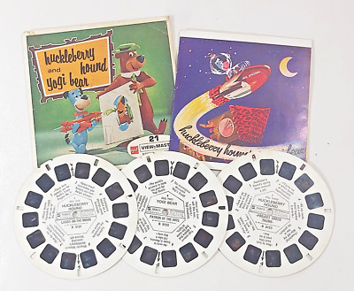 B521 HUCKLEBERRY HOUND YOGI BEAR 1966 View Master x3 Rollen Set Cartoon Klassiker