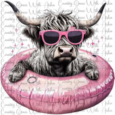 Sublimation Print Highland Cow Float Ready To Press Paper Ink Heat Transfer