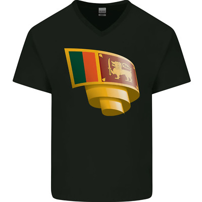 Krause Sri Lanka Flagge Tag Fußball Herren V-Ausschnitt Baumwolle