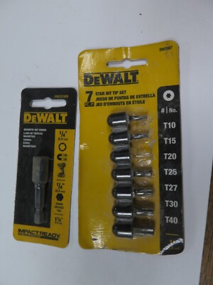 2 NEW DEWALT DW2067 Torx Insert Bit Set  7-Piece STEEL HEAT TREATED & DW2218IR