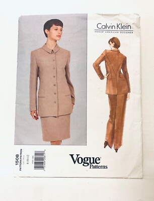 VOGUE Patterns - Calvin Klein - Skirt and Pant Suit - Size 8 - 10 - 12 - 1508