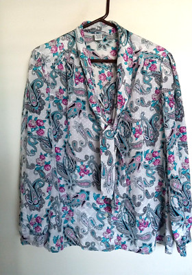 Vintage 70's Lady Devon Shirt Button Up Floral Size 20W