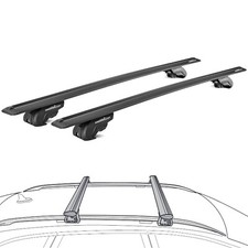 Aerodynamic Roof Rack Wing Bars Black, Fits Jaguar X Type Estate 2003 to 2009