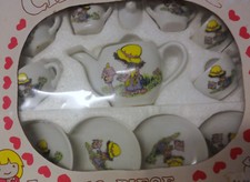 Vintage Miniature Doll Child Toy CHINA TEA SET 12 Piece 70's Original Box