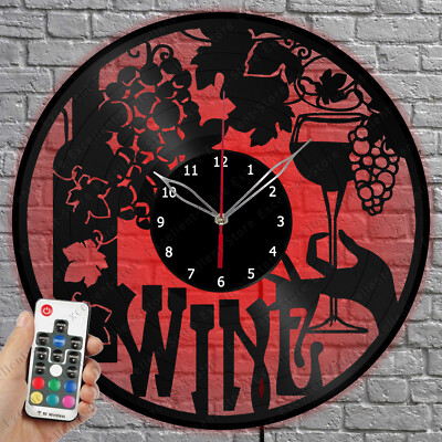 LED Vinyl Clock Wine LED  Light Vinyl Record Wall Clock Home Decor 1840