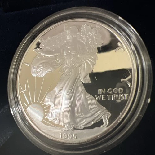 1995-P $1 Proof American Silver Eagle in Box w/ NO COA