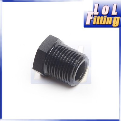US SHIP 1/2'' NPT Male To 1/8'' NPT Female Aluminum Fuel Fitting Adapter Black