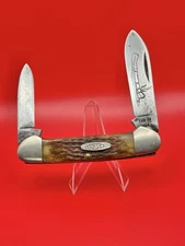 RARE VINTAGE 1970 CASE XX 62131 STANDARD JIG RED BONE CANOE KNIFE - TEN DOTS