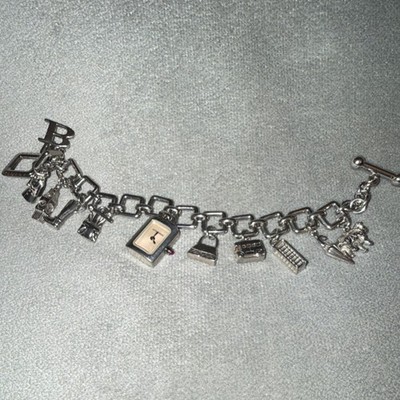 Burberry BU5200 Sterling Silver Charm Watch Bracelet Dangle 