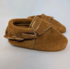 Baby Moccasins Leather Shoes Fringe Boot Sz 3 Soft Sole Infant Boy Girl NB