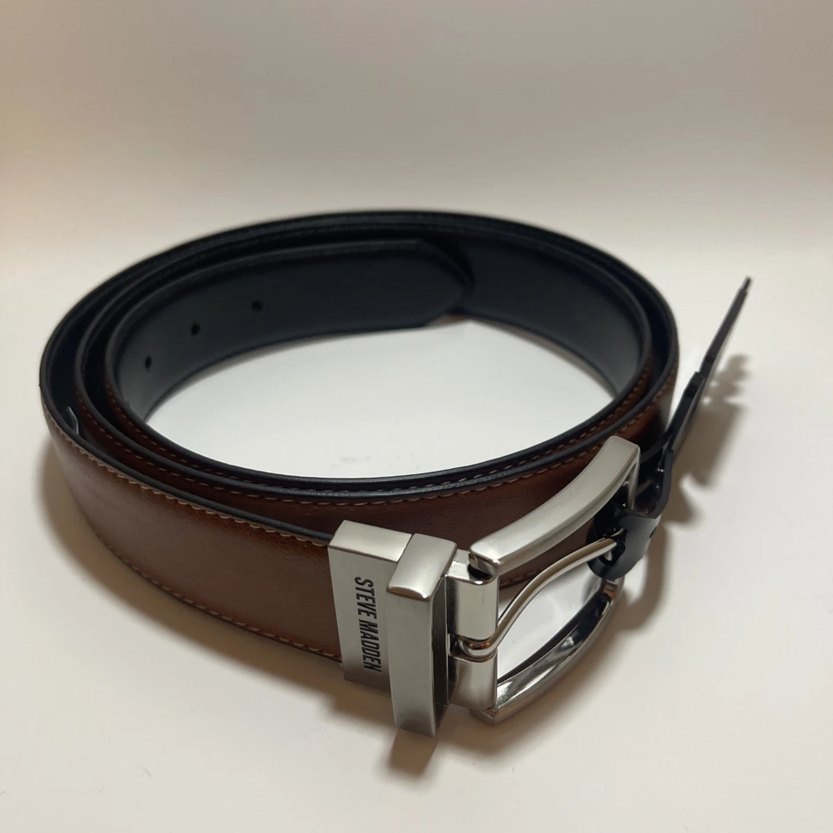 Vintage Steve Madden classic tan leather belt with silver buckle size XL‎ Vintage Steve Madden classic‎ tan leather belt with silver  main image 4