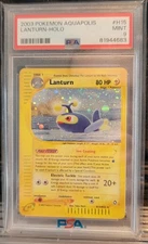 PSA 9 Lanturn H15/H32 Aquapolis 2003 Pokemon Card Holo Foil E Reader SWIRL