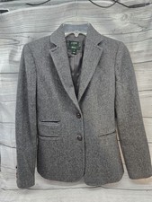 J.Crew Gray Hacking Blazer Herringbone Wool Blend Size 0