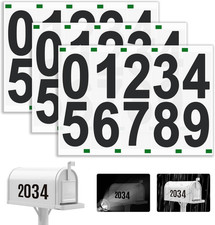 Reflective Mailbox Numbers Sticker, 3 Sets Large 0-9 Self Adhesive Vinyl Waterpr