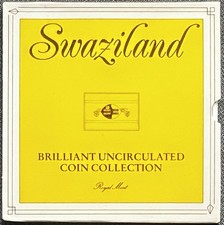 Swaziland 1986 BUNC Six Coin Collection Set: 1 Cent - 1 Lilangeni by Royal Mint 
