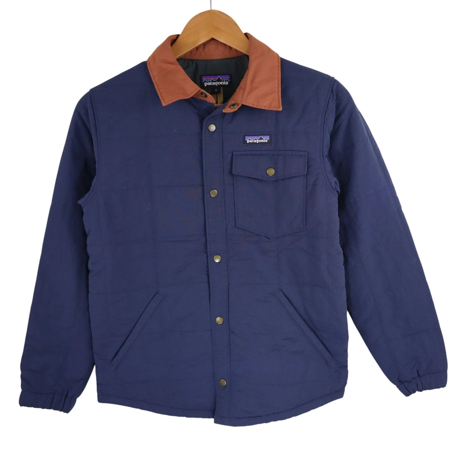 Patagonia Quilted Shacket Jacket Kids Boys XL 14 Mens XXS Womens Navy Blue Coat