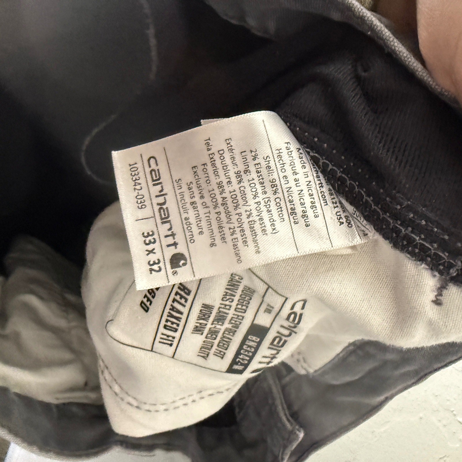 Carhartt Mens Rugged Flex Relaxed Fit Canvas Work Pants 33x32 Gray thumbnail 12