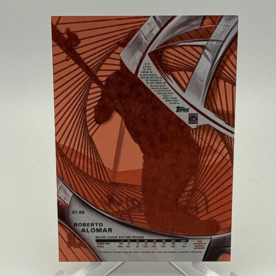 2016 High Tek Roberto Alomar Red Orbit Diffractor Auto /5 #HT-RA - Image 2 of 4