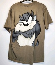 Men's T-Shirt Vintage L 90s TAZ WEAR LOONEY TUNES Tazmanian Devil Single Stitch
