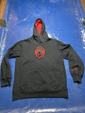 Vintage Y2K Nike Center Swoosh Football Hoodie Youth XL Black Pullover Patch