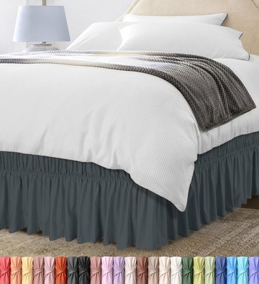Utopia Bedding Full Elastic Bed Ruffle - Easy Wrap Around Ruffle - Microfiber Be
