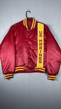 Vintage Swingster U.S. Marines Jacket Mens Small Red Satin Bomber Varsity 90s