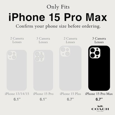 Coach Leather Slim Wrap Case for iPhone 15 Pro Max Black Green Rex