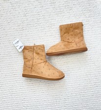 Oshkosh 12 Brown Suede Winter Fuzzy Boots Toddler Kids Size 12 New