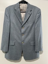 Vintage Hart Schaffner Marx M Light Blue Textured Sport Coat USA Made Pockets