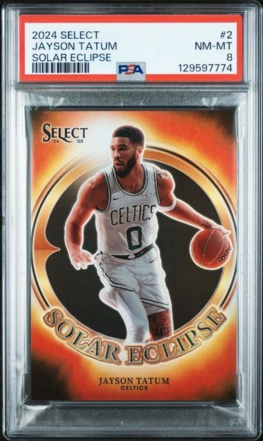 2024 Panini Select Solar Eclipse #2 Jayson Tatum SSP Case Hit PSA 8 Celtics