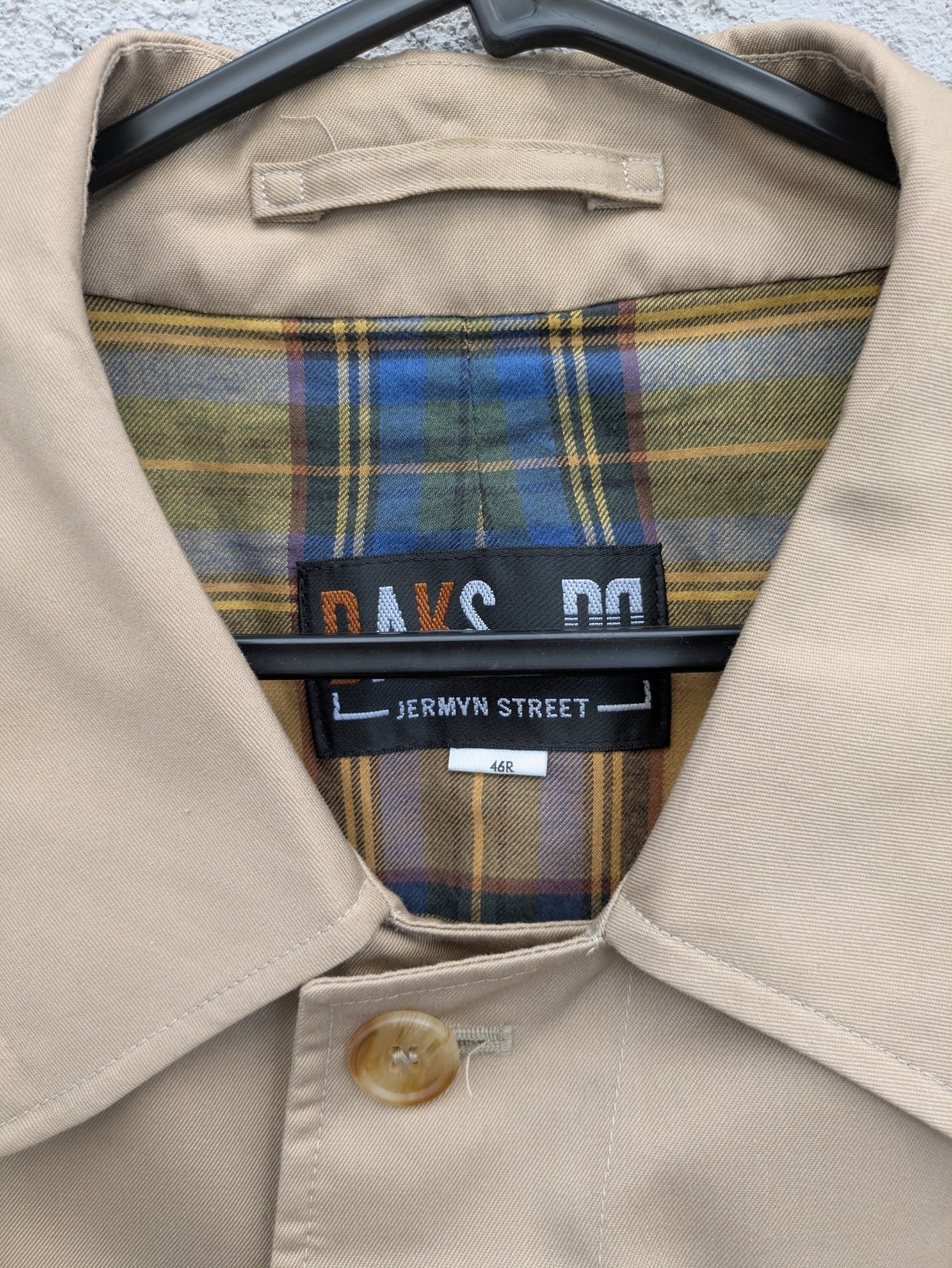 DAKS 46R Single Breasted Classic Trench Coat