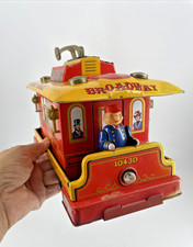 1960s BROADWAY TROLLEY 10430 TIN TOY Trade Mark Modern Toys Japan Not Tested