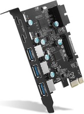 PCI-E x 1 to USB Expansion Card, 3.0 5Gpbs 3 A - 2 C Internal 19-Pin Header ...