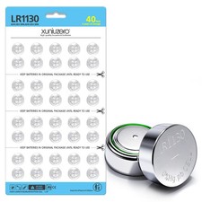 XUNIUZERO 40 Pack LR1130 AG10 Battery 1.5V Long-Lasting Alkaline Button Cell...