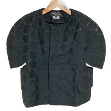 COMME des GAR ONS Dot Embroidery Lace Two-Dimensional Jacket S Black Women USED